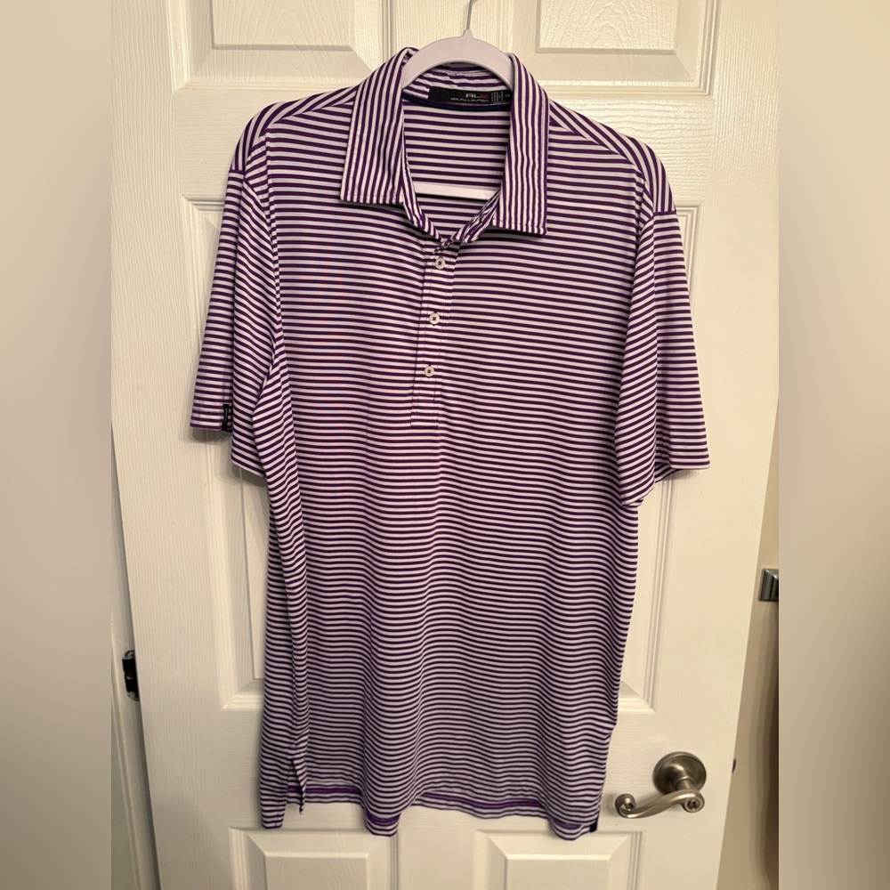 RLX Ralph Lauren Purple Striped Polo
